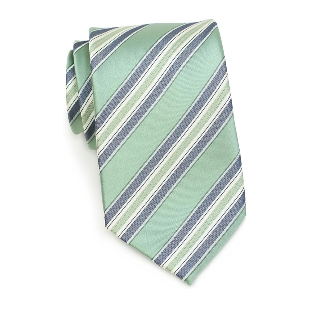 Puccini | Sage & Silver Satin Stripe Men’s Necktie